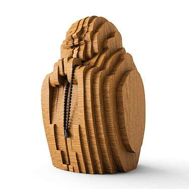 Smiling Wooden Buddha 3D model image 1 
