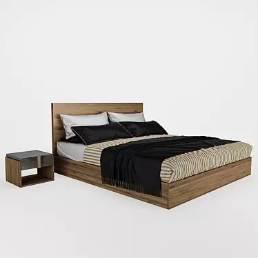 Modern Marvela Bed: Sleek Design & Comfort 3D model image 1 