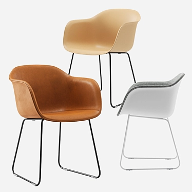 Muuto Fiber Sled Armchair 3D model image 1 