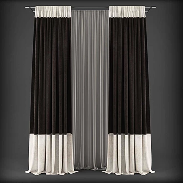 Modern Style Curtains 3D model image 1 