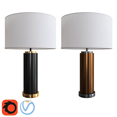 Elegant Pillar Table Lamp 3D model image 1 