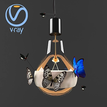 Elegant Fluttering Ceiling Lamp 3D model image 1 