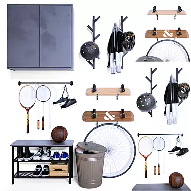 Sport Storage Solution: IKEA's Versatile Hallway Organizer 3D model image 1 