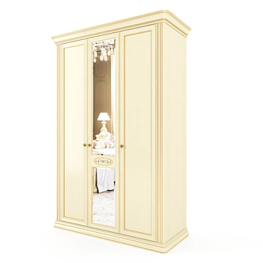 Siena Avorio 4-Door Wardrobe 3D model image 1 