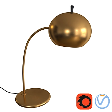 Sleek Swivel Metal Table Lamp 3D model image 1 