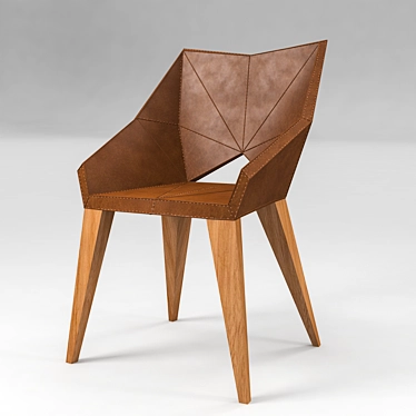 Elegant Leatherwood Chair 3D model image 1 