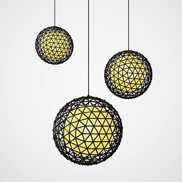 Elegant Round Pendant Lamp 3D model image 1 