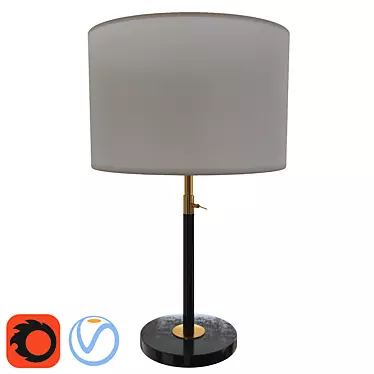 Adjustable Metal Table Lamp 3D model image 1 