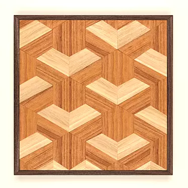 Geometric Wood Art: Fusion Panel 3D model image 1 