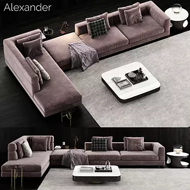 Luxury Minotti Alexander Sofa 2 - Sleek Italian Design 3D model image 1 