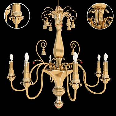 Italian Elegance: Handcrafted Chandelier 3D model image 1 