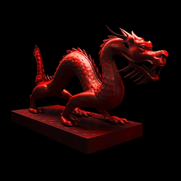 Mystical Dragon Sculpture 3D model image 1 