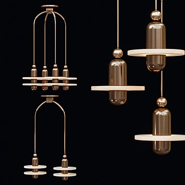 Elegant Median Pendant Lighting 3D model image 1 
