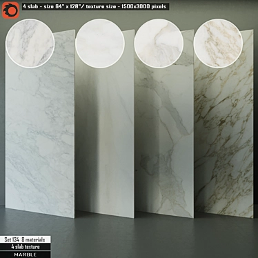 Premium Marble Slab Set 3D model image 1 