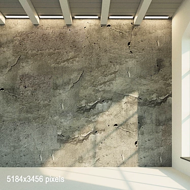 Vintage Concrete Wall Texture 3D model image 1 