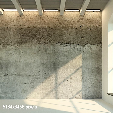 Aged Concrete Wall - Seamless Texture & 3D Model 3D model image 1 