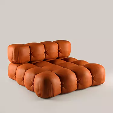 Modern Leather Sofa 3D model image 1 