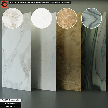 Luxury Marble Slab Set 3D model image 1 