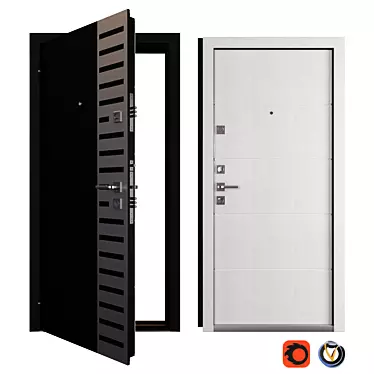 Isoterma Metal Entry Door: Stylish and Secure 3D model image 1 