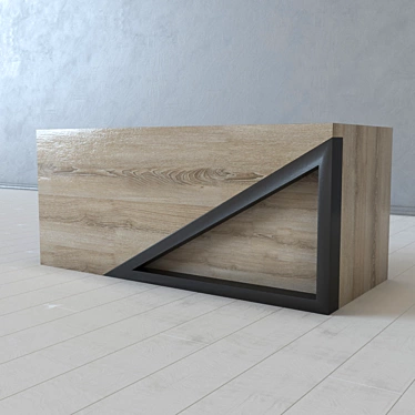 Loft Industrial Metal & Wood Table 3D model image 1 