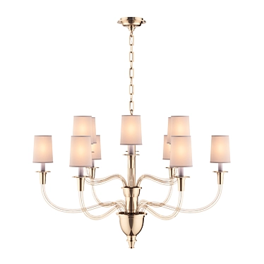 Thomas OBrien Vivian Polished Nickel Chandelier 3D model image 1 