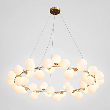 Antique Polished Brass Milk Bubble Chandelier 3D model image 1 