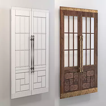 Vintage Custom Wooden Door - 4100x2400 3D model image 1 