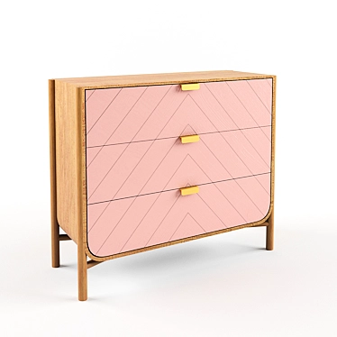 HARTÔ Marius: Three-Drawer Chest in Rose 3D model image 1 