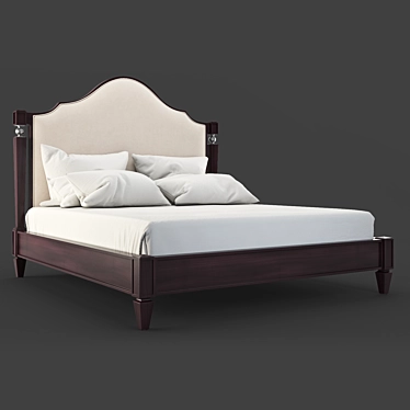 MESTRE Cherry Bed with Balusters by FRATELLI BARRI 3D model image 1 