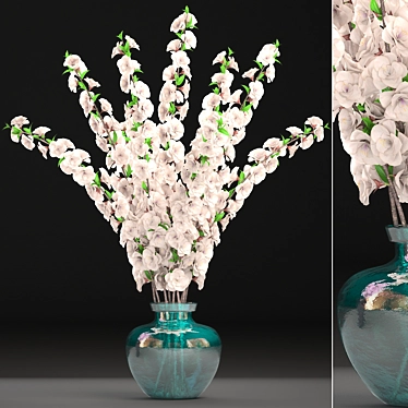 Cherry Blossom Bouquet: Elegant Florals 3D model image 1 