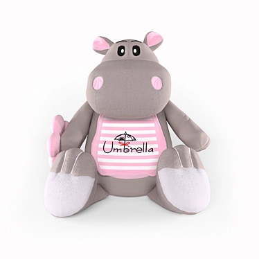 Adorable Hippo Umbrella Holder 3D model image 1 