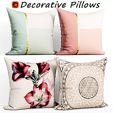 Decorative Pillow Set 120 - Luxurious Fabrics 3D model image 1 