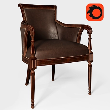 Elegant Ambella Home Charles Desk Chair 3D model image 1 