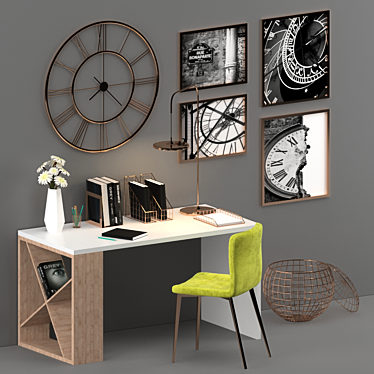 Elegant Desk Organizer Set 3D model image 1 