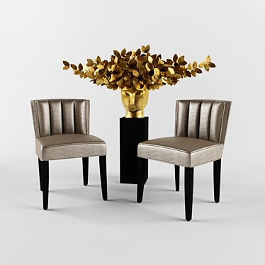 Eichholtz Chair & Vase Combo 3D model image 1 