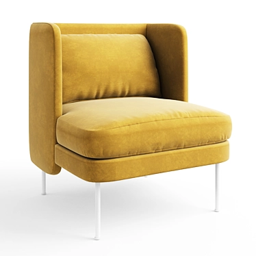 Sophisticated Velvet Lounge Chair 3D model image 1 
