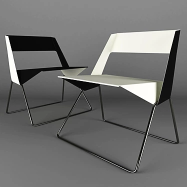  Monochrome Seating: Black & White Chairs 3D model image 1 