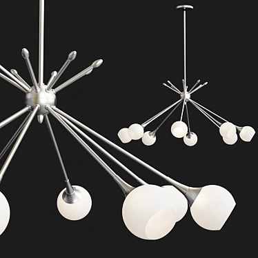 Modern Chrome 8-Light Chandelier 3D model image 1 