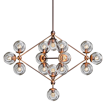 Bronze Clear Modo Chandelier: Sleek Elegance 3D model image 1 