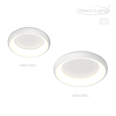 Elegant RONDO Chandelier, LED, White/Grey 3D model image 1 