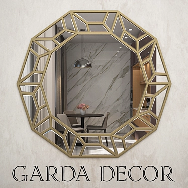 Golden Reflections Mirror: Elegant Decor for Your Home 3D model image 1 