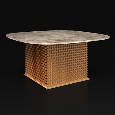 Penny Table: Elegance in Brass 3D model image 1 