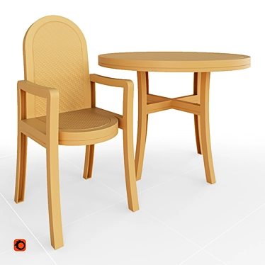 Summer Table & Chair Set 3D model image 1 