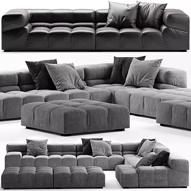 Elegant Leather Sofa by B&B Italia 3D model image 1 