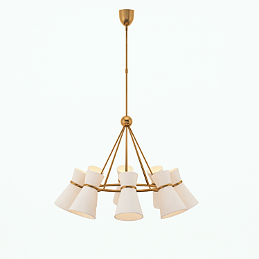 Clarkson Gold Chandelier: Mid-Century Elegance 3D model image 1 