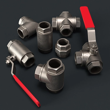 Versatile Water & Gas Pipeline Fittings 3D model image 1 