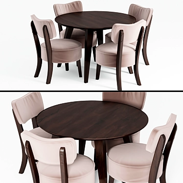 Elegant 5-Piece Dining Set 3D model image 1 