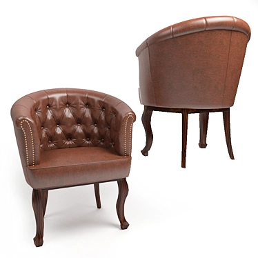 Elegant Cabriole Armchair 3D model image 1 