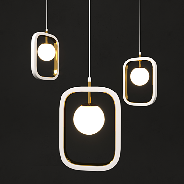 German Glass Pendant Light 3D model image 1 