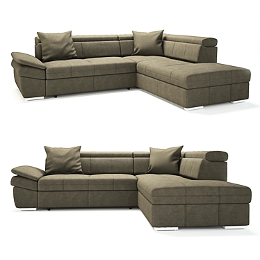 Sleek Contemporary Sofa 3D model image 1 